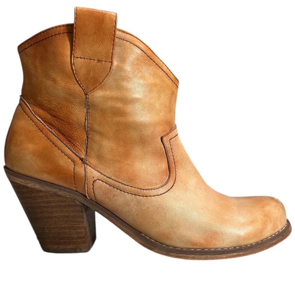 Steve Madden Tesstify Boots Sz 8 Western Leather Cowboy Booties Brown - Picture 8 of 12
